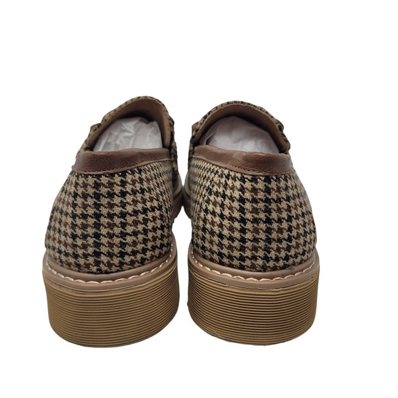 Hey Girl by Corkys Houndstooth Chain Link Lug Sole Loafers Brown Black Womens 9 - Picture 5 of 13